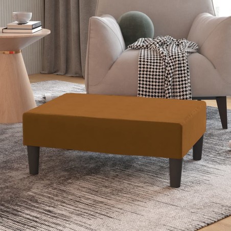 vidaXL Reposapiés de terciopelo marrón 78x56x32 cm