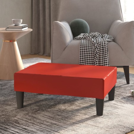 vidaXL Reposapiés de cuero sintético rojo vino tinto 78x56x32 cm 