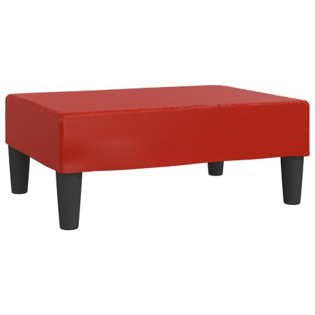 vidaXL Reposapiés de cuero sintético rojo vino tinto 78x56x32 cm 