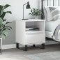 vidaXL Mesita de noche madera contrachapada blanco brillo 40x35x50 cm