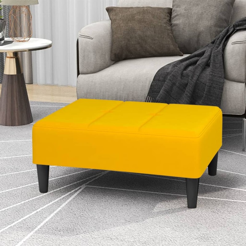 vidaXL Reposapiés de terciopelo amarillo 78x56x32 cm vidaXL Reposapiés de terciopelo amarillo 78x56x32 cm