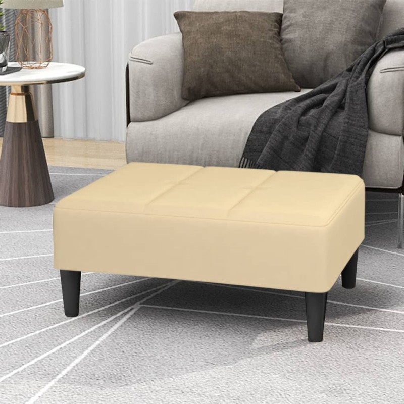 vidaXL Reposapiés de terciopelo crema 78x56x32 cm vidaXL Reposapiés de terciopelo crema 78x56x32 cm