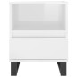 vidaXL Mesita de noche madera contrachapada blanco brillo 40x35x50 cm