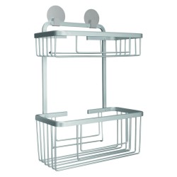 Kleine Wolke Estantería de ducha doble Rocco rectangular aluminio