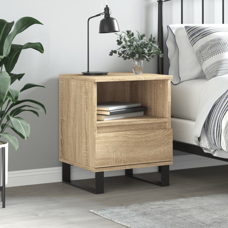vidaXL Mesita de noche madera de ingeniería roble Sonoma 40x35x50 cm vidaXL Mesita de noche madera de ingeniería roble Sonoma 40x35x50 cm