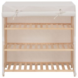 vidaXL Mueble zapatero con funda de tela blanco 79x40x80 cm