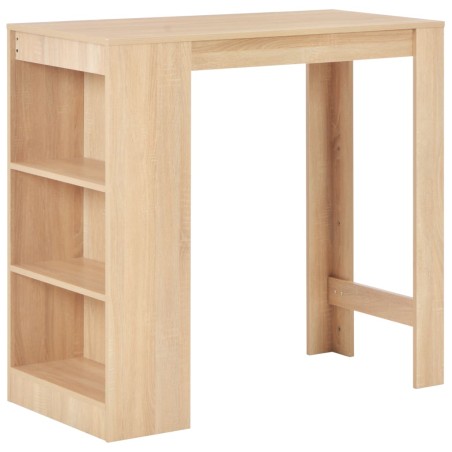 vidaXL Mesa alta de cocina con estantería color roble 110x50x103 cm