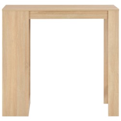 vidaXL Mesa alta de cocina con estantería color roble 110x50x103 cm