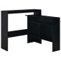 vidaXL Mesa alta de bar con 2 tableros negro 130x40x120 cm