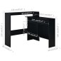 vidaXL Mesa alta de bar con 2 tableros negro 130x40x120 cm