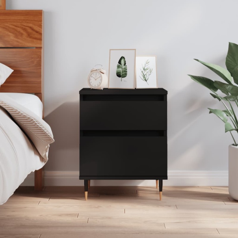 vidaXL Mesita de noche madera contrachapada negro 40x35x50 cm vidaXL Mesita de noche madera contrachapada negro 40x35x50 cm
