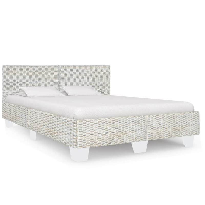 vidaXL Estructura de cama de ratán natural gris 140x200 cm vidaXL Estructura de cama de ratán natural gris 140x200 cm