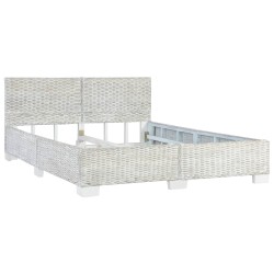 vidaXL Estructura de cama de ratán natural gris 140x200 cm