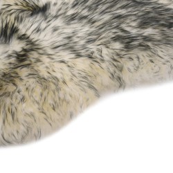 vidaXL Alfombra de piel de oveja mezcla de gris oscuro 60x90 cm 