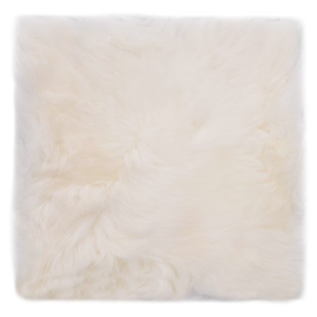 vidaXL Cojines de sillas 2 uds piel de oveja auténtica blanco 40x40 cm
