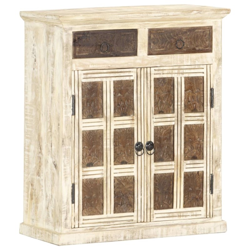 vidaXL Aparador blanco de madera maciza de mango 65x30x75 cm vidaXL Aparador blanco de madera maciza de mango 65x30x75 cm