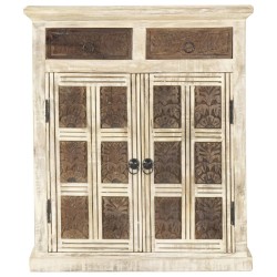 vidaXL Aparador blanco de madera maciza de mango 65x30x75 cm