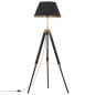 vidaXL Lámpara de trípode madera maciza de teca negro y dorado 141 cm vidaXL Lámpara de trípode madera maciza de teca negro y dorado 141 cm