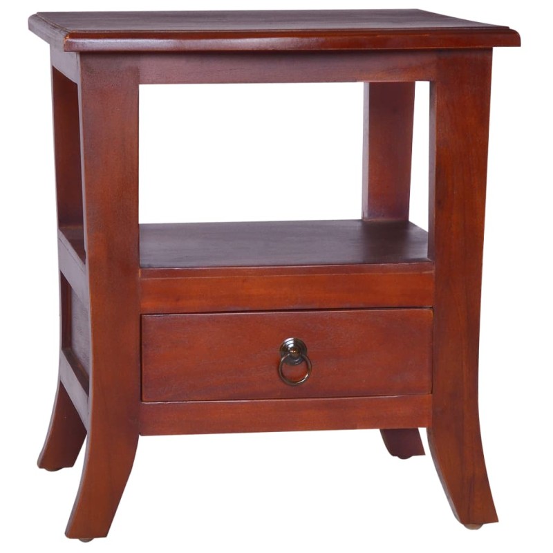 vidaXL Mesita de noche clásica madera maciza de caoba marrón vidaXL Mesita de noche clásica madera maciza de caoba marrón