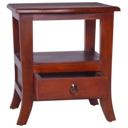 vidaXL Mesita de noche clásica madera maciza de caoba marrón 