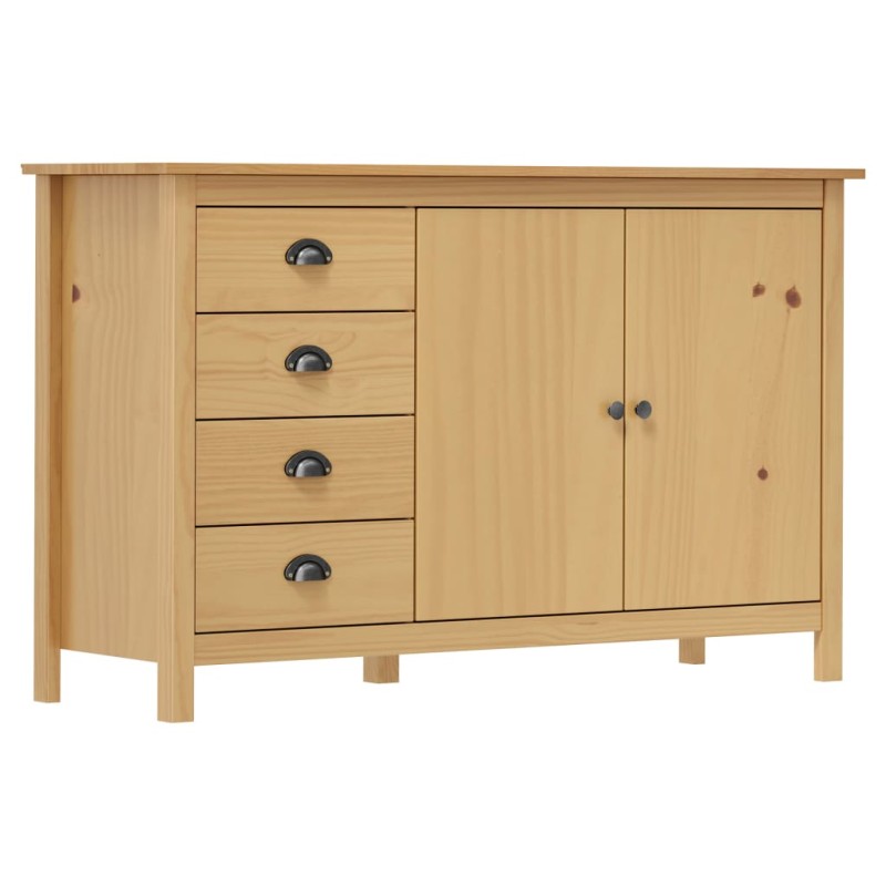 vidaxL Aparador Hill madera maciza pino marrón miel 130x40x80 cm vidaxL Aparador Hill madera maciza pino marrón miel 130x40x80 cm