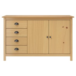 vidaxL Aparador Hill madera maciza pino marrón miel 130x40x80 cm
