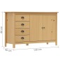 vidaxL Aparador Hill madera maciza pino marrón miel 130x40x80 cm vidaxL Aparador Hill madera maciza pino marrón miel 130x40x80 cm