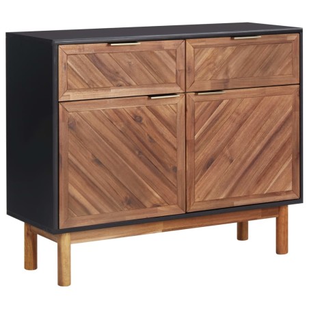 vidaXL Aparador de madera maciza de acacia y MDF 90x33,5x75 cm