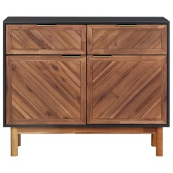 vidaXL Aparador de madera maciza de acacia y MDF 90x33,5x75 cm