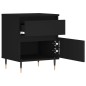 vidaXL Mesita de noche madera contrachapada negro 40x35x50 cm vidaXL Mesita de noche madera contrachapada negro 40x35x50 cm