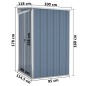 vidaXL Cobertizo de jardín pared acero galvanizado gris 118x100x178 cm vidaXL Cobertizo de jardín pared acero galvanizado gris 118x100x178 cm