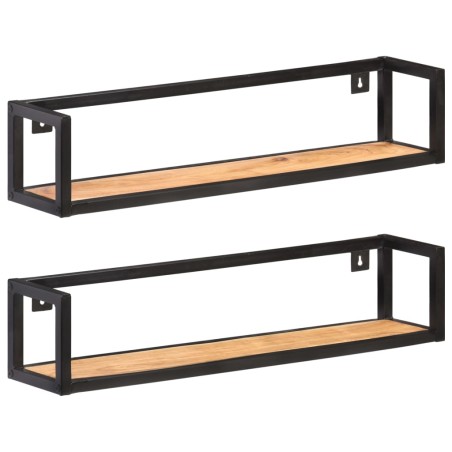 vidaXL Estantes de pared 2 unidades 80 cm madera maciza acacia