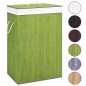vidaXL Cesto de la ropa sucia de bambú 2 secciones verde 72 l vidaXL Cesto de la ropa sucia de bambú 2 secciones verde 72 l