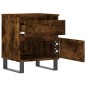 vidaXL Mesita de noche madera de ingeniería roble ahumado 40x35x50 cm vidaXL Mesita de noche madera de ingeniería roble ahumado 40x35x50 cm