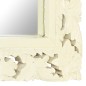 vidaXL Espejo tallado a mano madera maciza de mango blanco 110x50 cm vidaXL Espejo tallado a mano madera maciza de mango blanco 110x50 cm