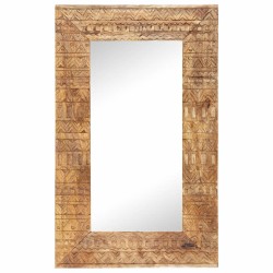 vidaXL Espejo tallado a mano madera maciza de mango 80x50x2,5 cm