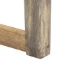 vidaXL Taburete de cuero auténtico negro y madera de mango maciza vidaXL Taburete de cuero auténtico negro y madera de mango maciza