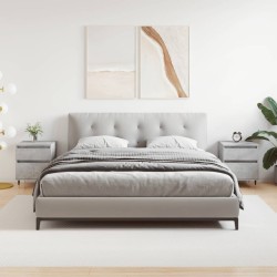 vidaXL Mesitas noche 2 uds madera ingeniería gris hormigón 40x35x50 cm