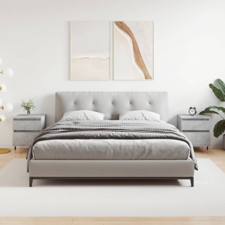 vidaXL Mesitas noche 2 uds madera ingeniería gris hormigón 40x35x50 cm