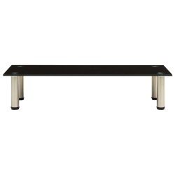 vidaXL Mueble para TV de vidrio templado negro 80x35x17 cm