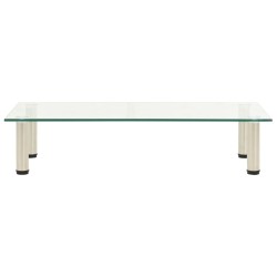 vidaXL Mueble para TV de vidrio templado transparente 80x35x17 cm