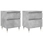 vidaXL Mesitas noche 2 uds madera ingeniería gris hormigón 40x35x50 cm vidaXL Mesitas noche 2 uds madera ingeniería gris hormigón 40x35x50 cm