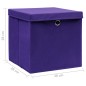 vidaXL Cajas de almacenaje con tapas 4 uds morado 28x28x28 cm vidaXL Cajas de almacenaje con tapas 4 uds morado 28x28x28 cm