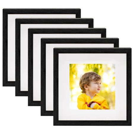 vidaXL Marco de foto caja 3D 5 uds negro 23x23 cm para foto 13x13 cm