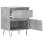 vidaXL Mesitas noche 2 uds madera ingeniería gris hormigón 40x35x50 cm