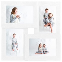 vidaXL Marco de fotos collage para foto de 4x(10x15 cm) blanco MDF