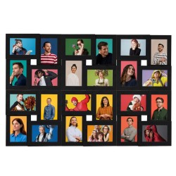 vidaXL Marco de fotos collage para foto de 24x(13x18 cm) negro MDF