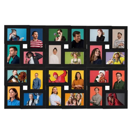 vidaXL Marco de fotos collage para foto de 24x(13x18 cm) negro MDF