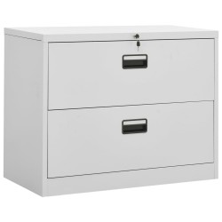 vidaXL Armario archivador de acero gris claro 90x46x72,5 cm 