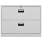 vidaXL Armario archivador de acero gris claro 90x46x72,5 cm 